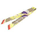 Hermès Yellow Quadrige Bayadere Silk Twilly Scarf