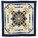 Hermès White Eperon d Or Silk Scarf