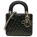 Dior Black Mini Calfskin Embellished Lady Dior