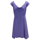 Chiara Boni La Petite Robe Lilac Short Sleeved Flared Nylon Stretch Dress - Autre Marque