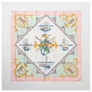 Hermès Carré 90 "BORDEAUX PORTE OCEANE" 100% Silk Scarf in Pink