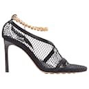 Bottega Veneta ankle chain mesh leather dorsay sandals