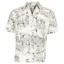 Saint Laurent cream skeleton western party print hawaiian shirt