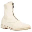 Guidi cream full grain leather front zip combat boots - Autre Marque
