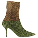Aquazzura Montmartre leopard print suede pointy boots