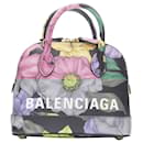 Balenciaga Ville floral logo print top handle crossbody bag