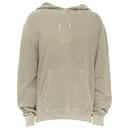 Saint Laurent stone cotton distressed washed logo hoodie