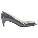 Christian Louboutin patent peep toe kitten heel