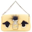Fendi Micro Baguette Fur Eye Leather Top Handle Bag