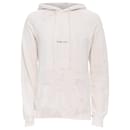 Saint Laurent cream washed tie ye distressed logo hoodie