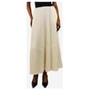 Cream pleated midi skirt - size UK 6 - Autre Marque