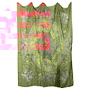 Hermès Red Luna Park Chiffon Silk Scarf
