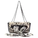 Chanel White Silk and Lambskin Coco Mademoiselle Scarf Flap
