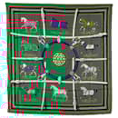 Hermès Green Couvertures Et Tenues De Jour Silk Scarf