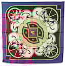 Hermès Red Washingtons Carriage Silk Scarf