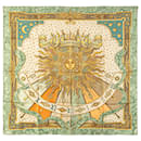 Hermès Green Carpe Diem Silk Scarf