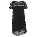 Michael Kors Lace Detail Mini Dress in Black Cotton