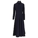 Emilia Wickstead Oakley Midnight High-Neck Double Crepe Dress in Navy Blue Polyester - Autre Marque