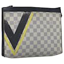 LOUIS VUITTON Damier Azur Pochette Voyage MM Clutch Bag N60049 LV Auth 115380 - Louis Vuitton