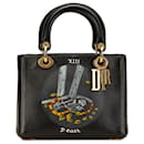 Dior Black Medium Calfskin Death Tarot Card Lady Dior