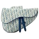 Dior Blue Kasuri Oblique Canvas Saddle Crossbody