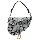 Dior Black Embroidered Canvas Ornamental Cornely Saddle Bag