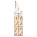 Fendi Brown Zucca Leather and Straw Bottle Holder Sling Bag