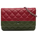Chanel Red Classic Lambskin Wallet on Chain