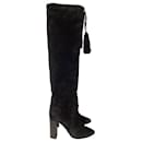 Saint Laurent Meurice 105 Knee Boots in Black Suede