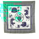 Hermès Green Ex Libris Silk Scarf