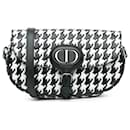 Dior Black Embossed Calfskin Houndstooth Bobby East West Crossbody