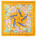 Hermès Yellow Fleurs et Raisins Matsuzakaya Silk Scarf