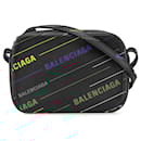 Balenciaga Black XS Leather Logo Print Everyday Camera Bag