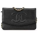 Chanel Black CC Caviar Wallet on Chain