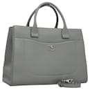 CHANEL Hand Bag Leather 2way Gray CC Auth BA248A - Chanel