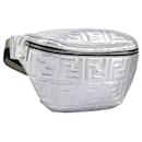 FENDI Zucca Canvas Waist bag Silver Auth 110445A - Fendi