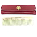 Hermes Buffalo Horn Comb with Leather Case - Hermès