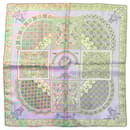 Écharpe en soie Hermès Cieux byzantins ivoire jaune