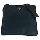 Prada Nylon Tessuto Logo Plate Shoulder Bag