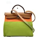Hermes Herbag Zip PM Canvas Leather 2way Bag - Hermès