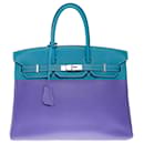 Sac HERMES Birkin 35 en Cuir Bleu - 102535 - Hermès