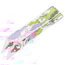 Hermès Pink Mille Et Un Lapins Silk Twilly Scarf