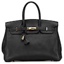 Hermès Black Togo Birkin Retourne 35