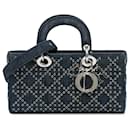 Dior Blue Medium Denim Cannage Eyelet Lady D Joy