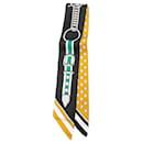 Hermès Black Grand Tralala Silk Twilly Scarf