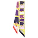 Hermès Yellow Camails Silk Twilly Scarf