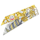 Hermès Yellow La Danse Des Amazones Twilly Silk Scarf