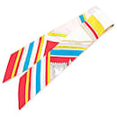 Hermès White George Washington's Carriage Silk Twilly Scarf
