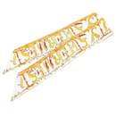 Hermès White Alphabet Twilly Silk Scarf