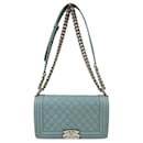 Chanel Boy Shoulder Bag in Blue Caviar Leather